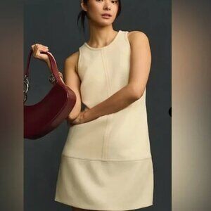 By Anthropologie Faux Leather Shift Mini Dress